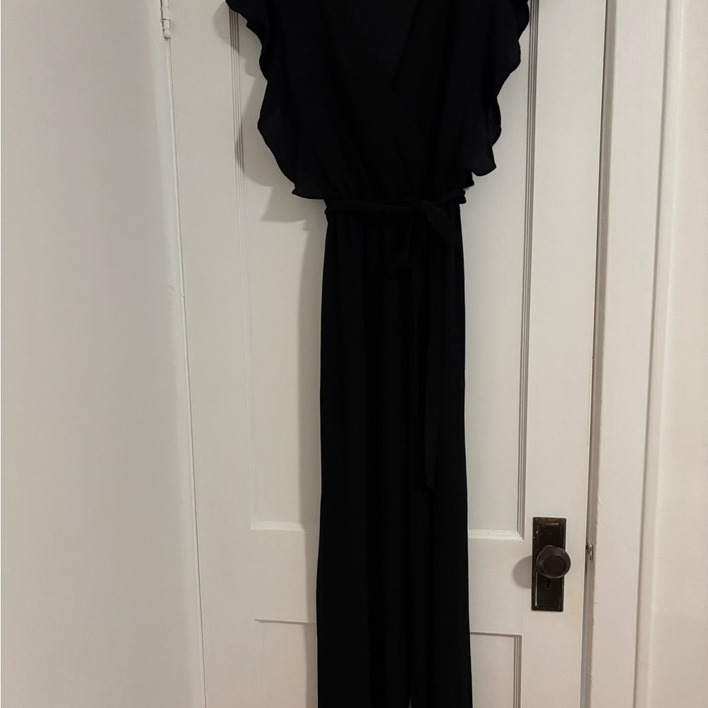 Elegant Black Women's Wide Leg Jumpsuit